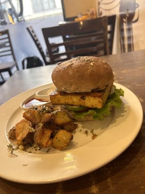 The tofu burger - highly recommended!  at French Bakery in Kathmandu