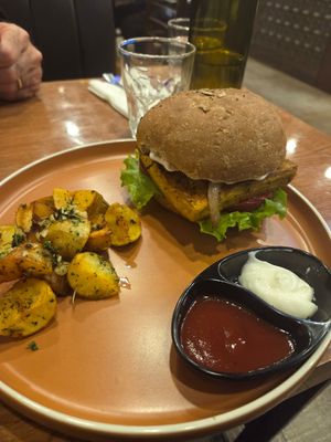 Tofu burger at French Bakery in Kathmandu