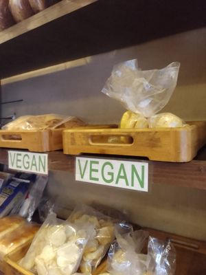 Vegan shelf at French Bakery in Kathmandu