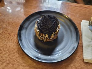 Vegan GF brownie 💜 at French Bakery in Kathmandu