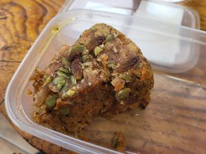 Carrot cake (My bulky packaging, not theirs) at French Bakery in Kathmandu