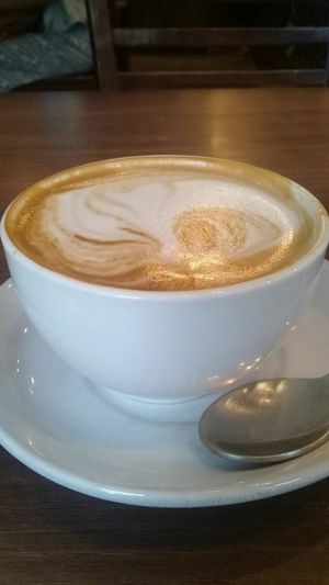 Soy latte at French Bakery in Kathmandu