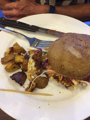 Veg Burger at French Bakery in Kathmandu