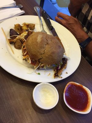 Veg Burger at French Bakery in Kathmandu