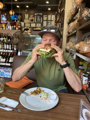 The vegan heaven burger 😍 at French Bakery in Kathmandu