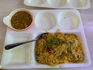 Biriyani and bowl of chole (chole comes with puri and chana) at Namaste in Shenzhen