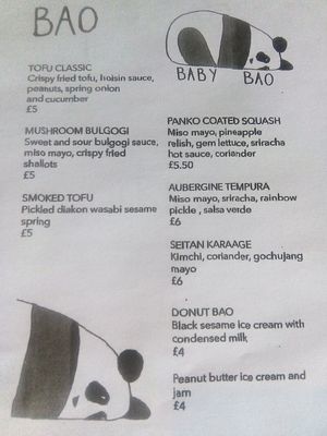 Meat free Mondays menu (all vegan) at The Pond in Brighton