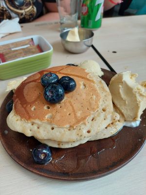 Vegan pancakes and icecream . at The Corra Linn in Salou