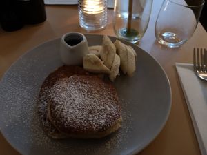 Simple vegan pancake with banana at Where The Pancakes Are in South East London