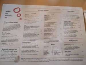 Menu at Where The Pancakes Are in South East London