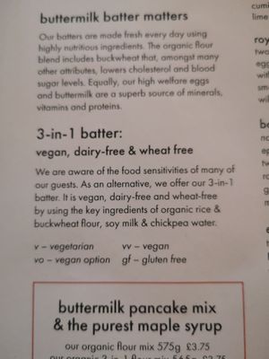 Vegan at Where The Pancakes Are in South East London