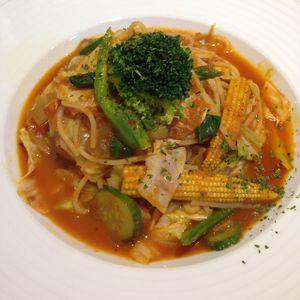 vegan spaghetti at Veggie Wonderland in Taichung