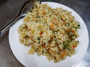 Mixed rice (barely any veggies) and that for 55K at Huong Sen in Ha Giang