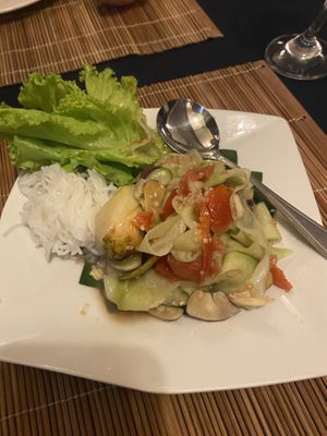 Papaya salad   at Bamboo Tree Lao Cooking School and Restaurant in Luang Prabang