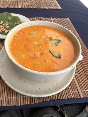 Surprise soup!   at Bamboo Tree Lao Cooking School and Restaurant in Luang Prabang