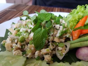 Larb tofu  at Bamboo Tree Lao Cooking School and Restaurant in Luang Prabang