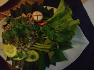 Tofu salad at Bamboo Tree Lao Cooking School and Restaurant in Luang Prabang
