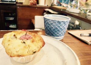 Special Spring Sakura-mochi muffin at NY Muffin in Tokyo