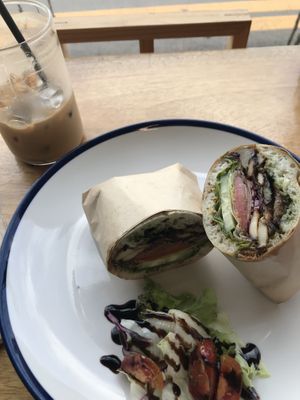Mushroom and eggplant ciabatta   at Cafe Vege Bakery in Gyeongju