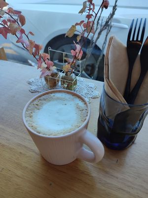 Soy latte #Veganuary at Cafe Vege Bakery in Gyeongju
