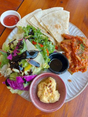 Chickpea steak at Cafe Vege Bakery in Gyeongju