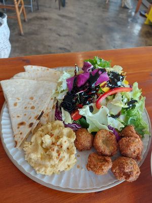 Falafel plate at Cafe Vege Bakery in Gyeongju