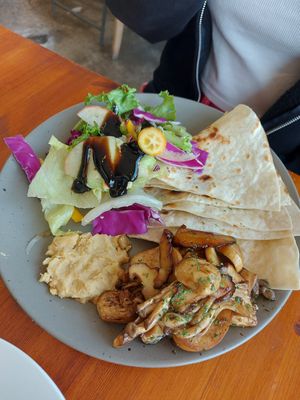 Mushroom salad at Cafe Vege Bakery in Gyeongju