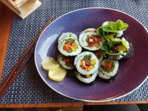 Kimbap at Cafe Vege Bakery in Gyeongju