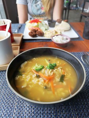 Veggie ramen at Cafe Vege Bakery in Gyeongju