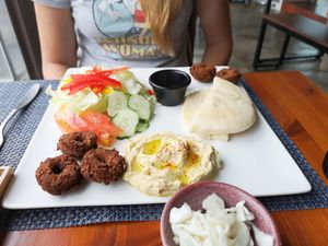 Falafel brunch at Cafe Vege Bakery in Gyeongju