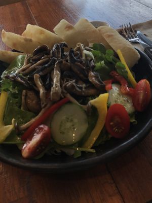 mushroom salad at Cafe Vege Bakery in Gyeongju