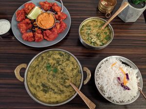 Veggie Light (minus dosa) + Keerai Kulambu at The South Indian - Vesterbrogade in Copenhagen