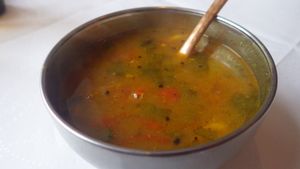 Rasam soup at The South Indian - Vesterbrogade in Copenhagen