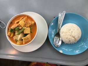 massaman curry and rice at Blue Diamond in Chiang Mai