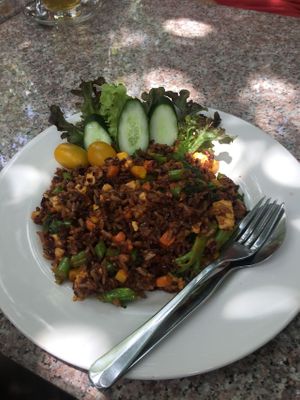 red curry fried rice at Blue Diamond in Chiang Mai