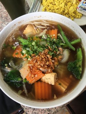 big noodle clear soup at Blue Diamond in Chiang Mai