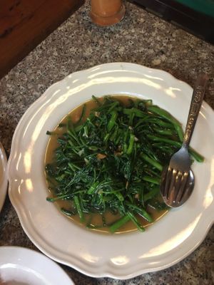 stir fried morning glory at Blue Diamond in Chiang Mai