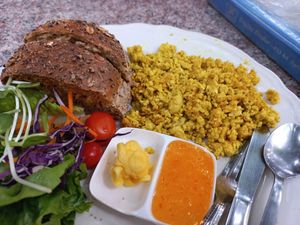 Vegan tofu scramble at Blue Diamond in Chiang Mai