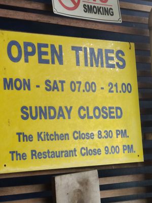 Opening times at Blue Diamond in Chiang Mai