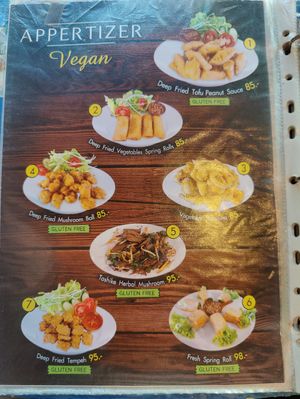 Menu at Blue Diamond in Chiang Mai