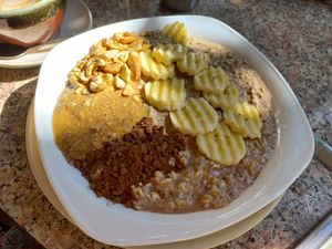 Overnight oats with toppings at Blue Diamond in Chiang Mai