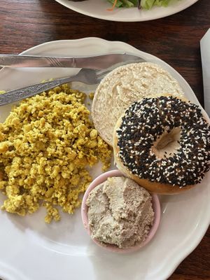 Scrambled tofu and bagel   at Blue Diamond in Chiang Mai