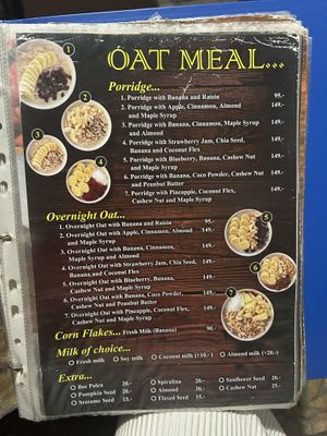 Menu  at Blue Diamond in Chiang Mai