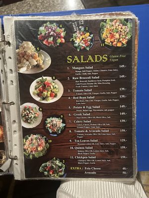 Menu  at Blue Diamond in Chiang Mai