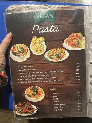 Menu  at Blue Diamond in Chiang Mai