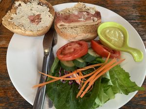 Plant based bacon sandwich   at Blue Diamond in Chiang Mai