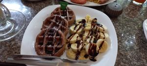 Choco waffles at Blue Diamond in Chiang Mai