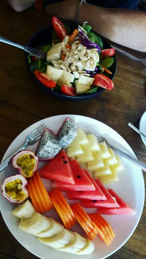 Big fruit place + Cashew Tofu Salad at Blue Diamond in Chiang Mai