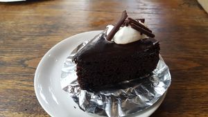 Vegan chocolate cake at Blue Diamond in Chiang Mai