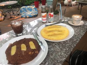 Vegan pancakes - banana & chocolate and plain banana  at Blue Diamond in Chiang Mai